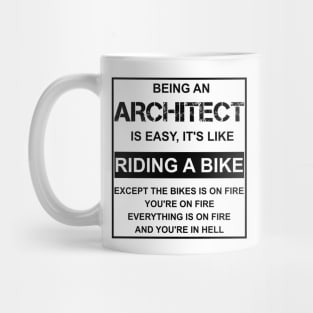 Being an architect is easy it's like riding a bike - Black Mug